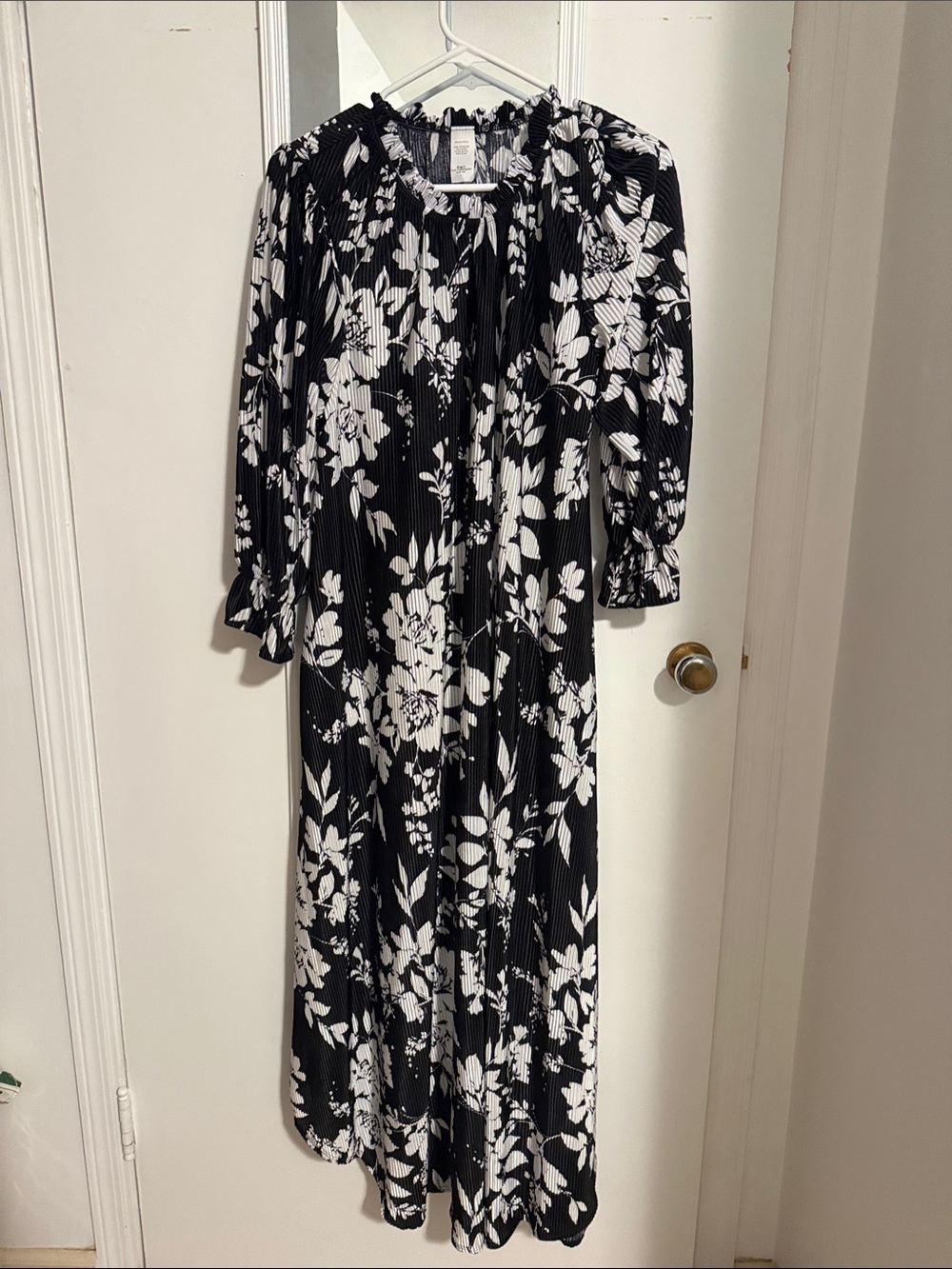 Black & White Floral Maxi Dress